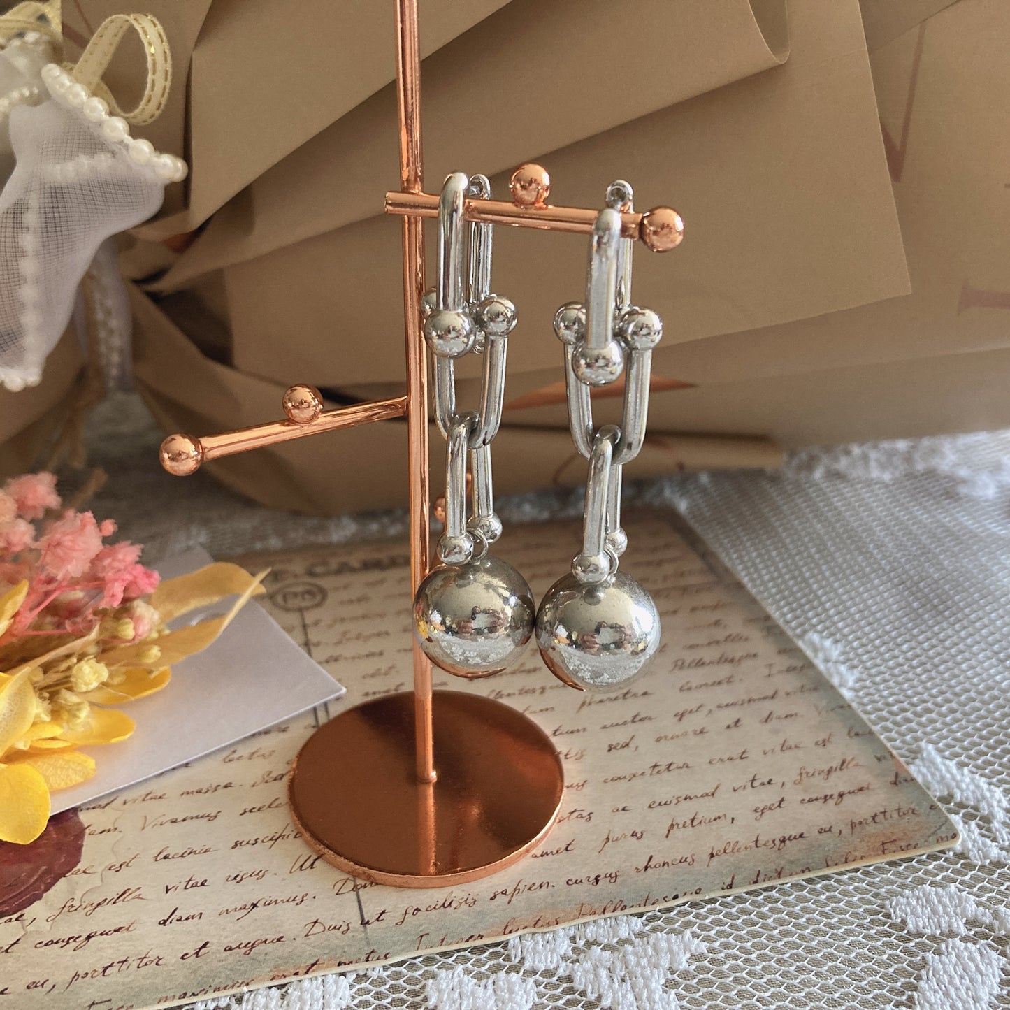 S.L.A. Kendall ball earrings