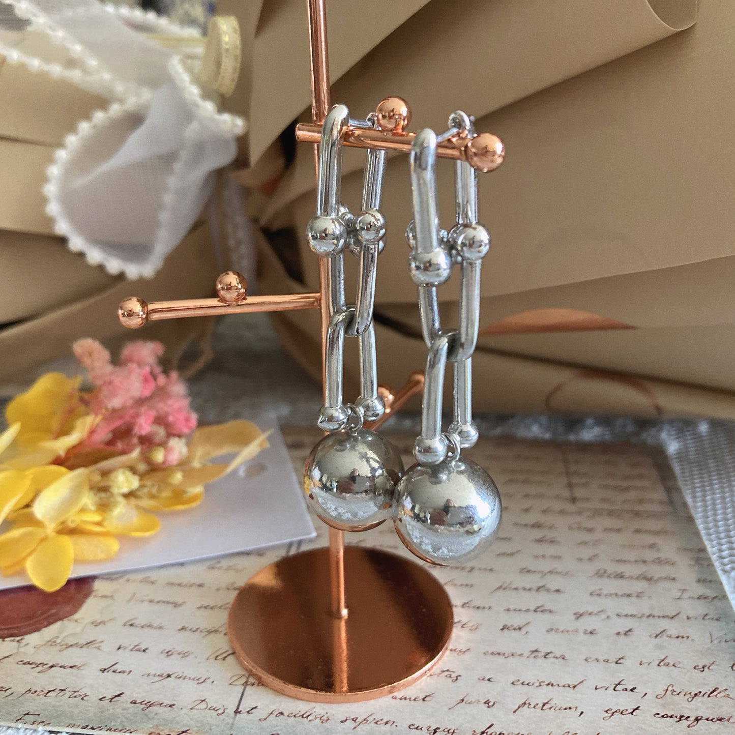 S.L.A. Kendall ball earrings