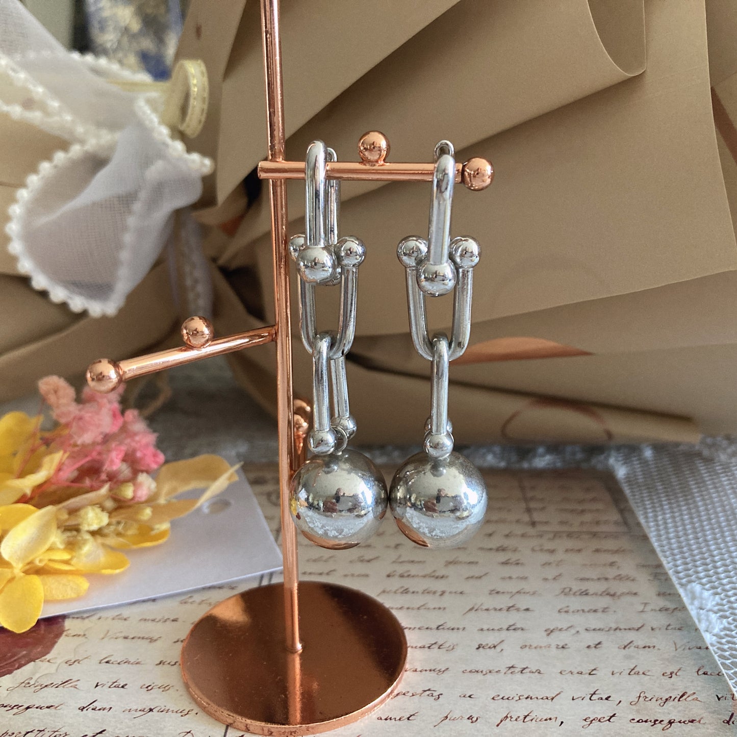 S.L.A. Kendall ball earrings